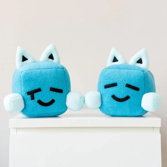 Big Blue Cube Plush Toy Inspired by Just Shapes & Beats 7.8” Soft Square Tear - Picture 5 of 5